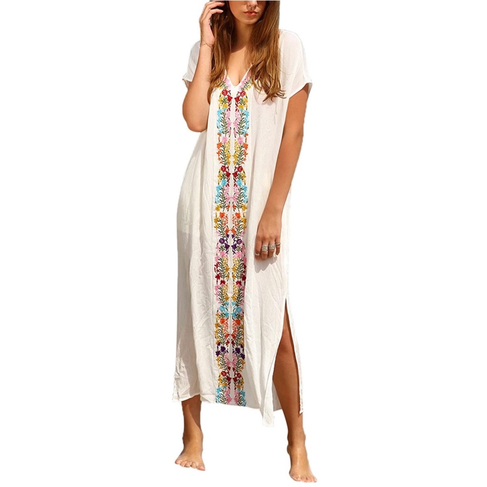 Embroidered Swim Cover Up 🌺